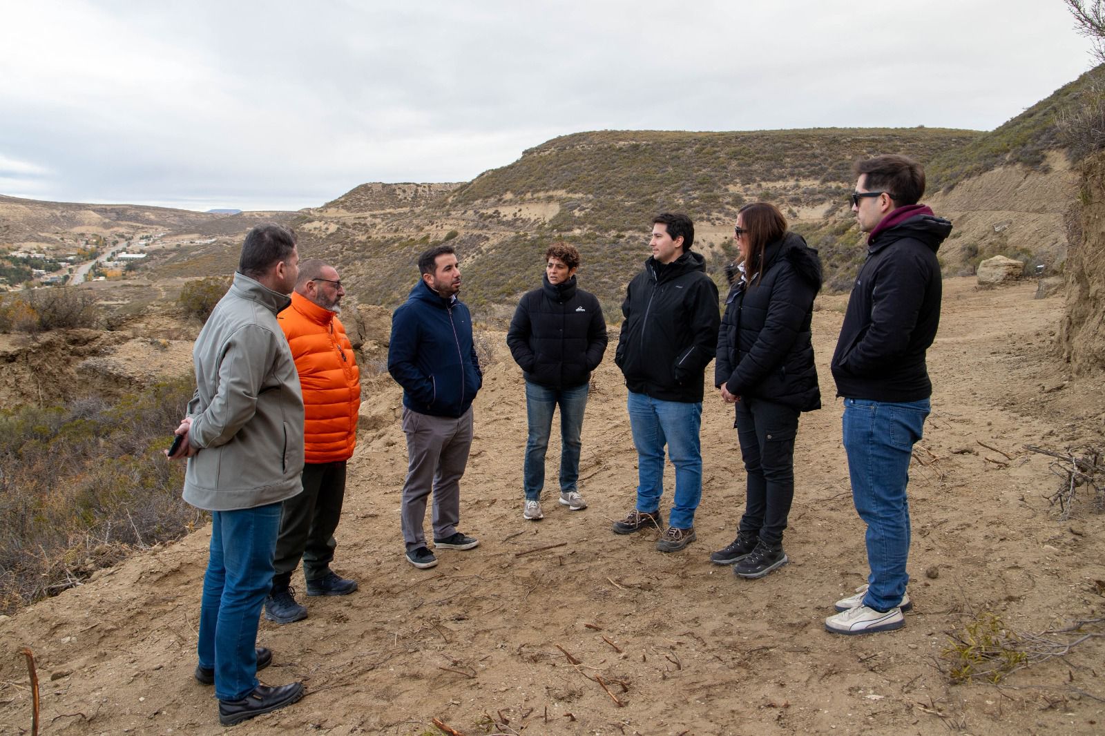 Expertos en estabilización supervisaron el frente de obra del cerro Hermitte previo al inicio de los trabajos en el sector