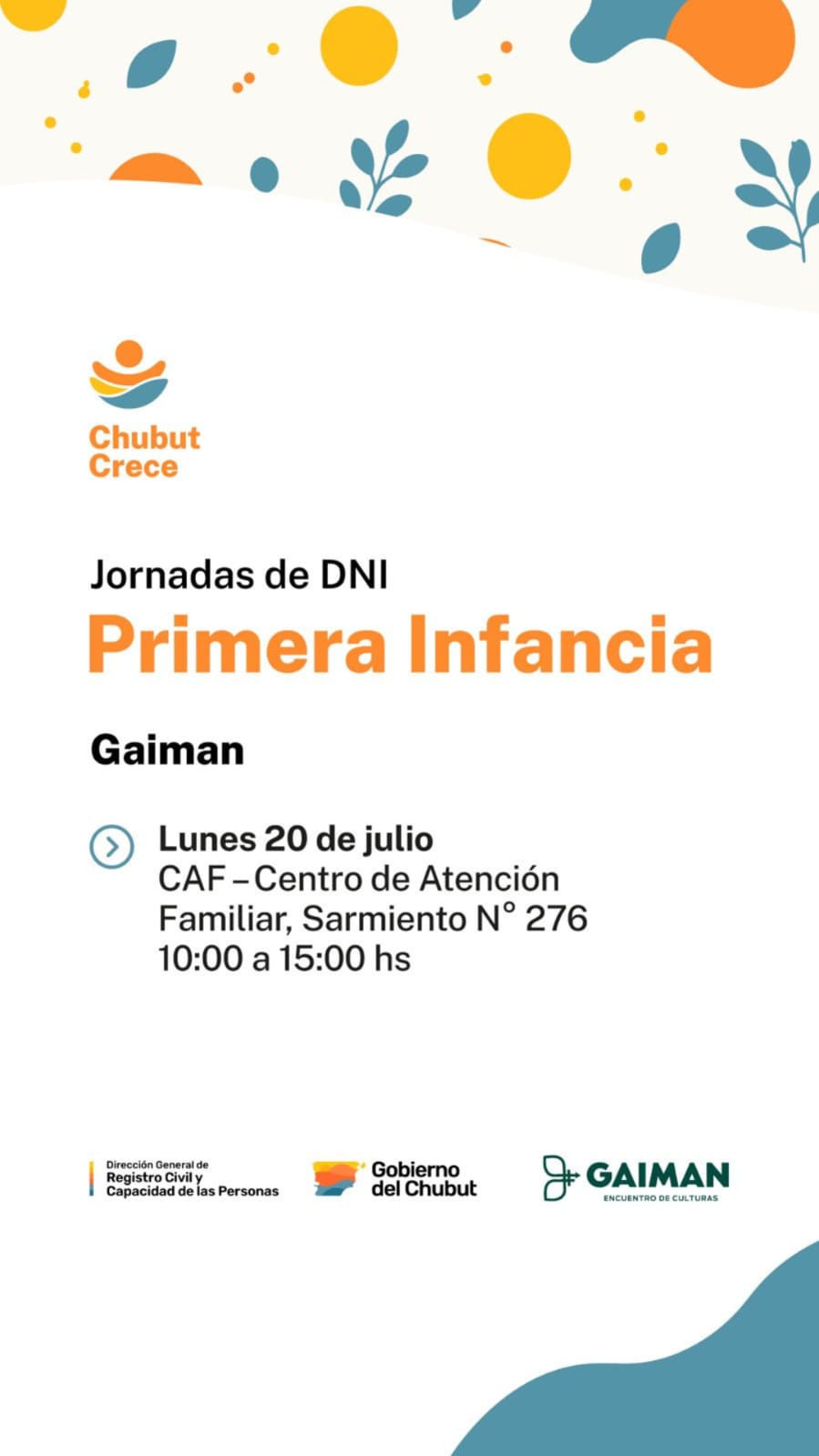 «Chubut Crece»: el Registro Civil realizará una jornada de documentación en Gaiman